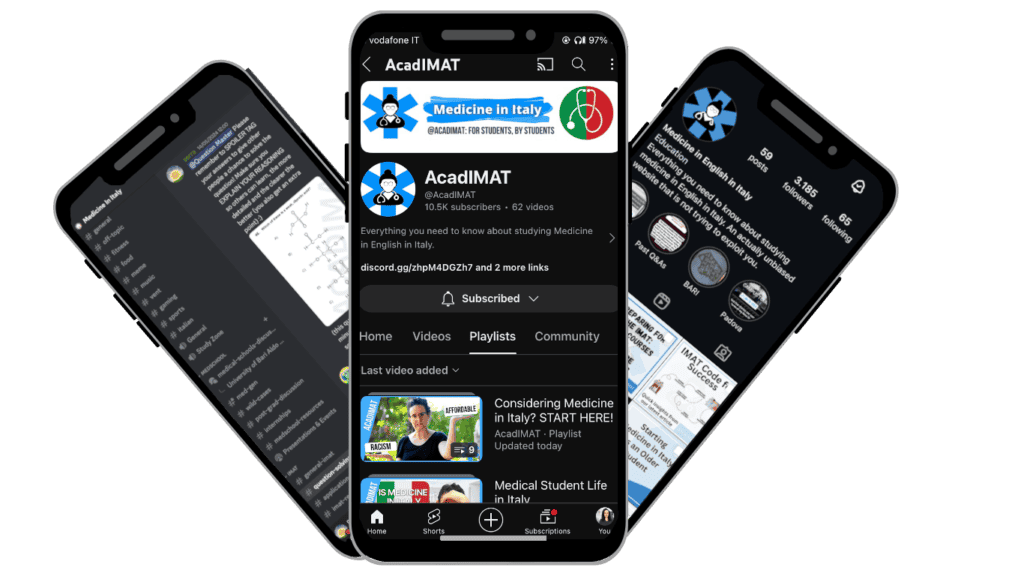 Acadimat discord, youtube, and instagram